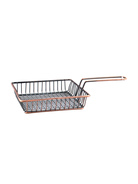 HORECANO-Кошничка за сервиране с една дръжка 15/15/3.5см МЕД(HC-981482)