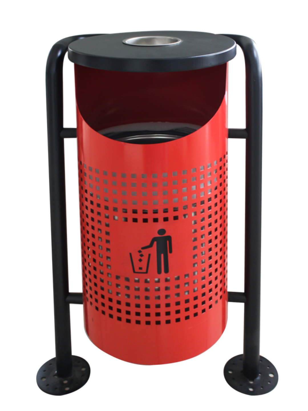G-Кош стационарен ЧЕРВЕН Ø36xh91cm (96932-R)(две части)