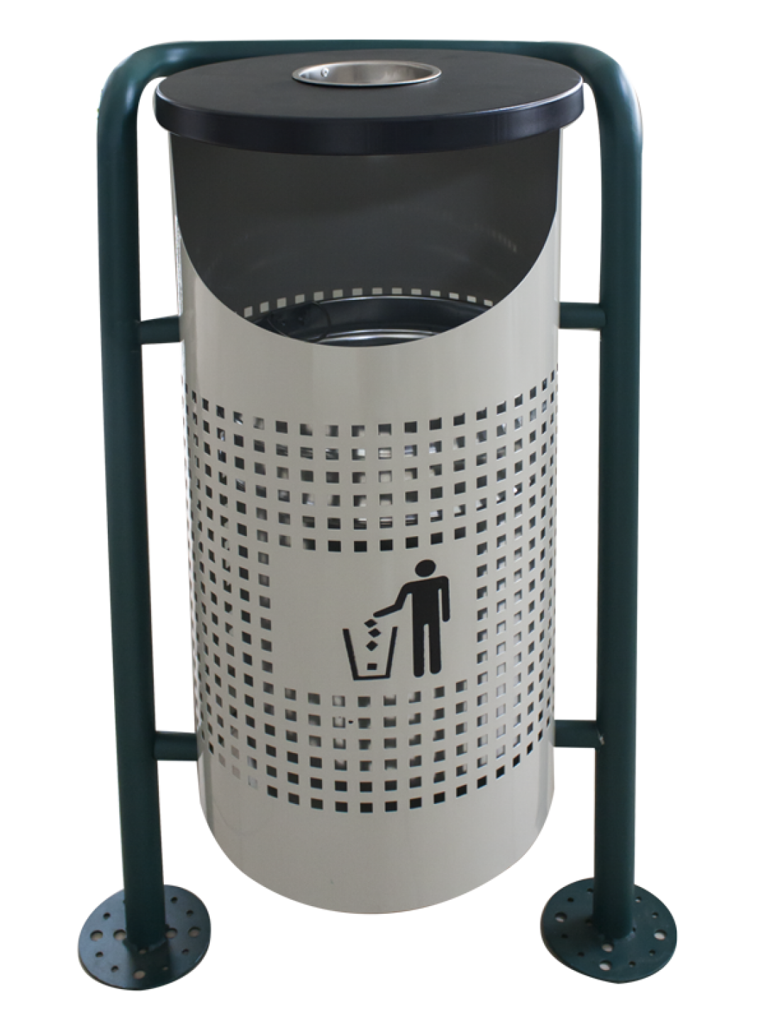G-Кош стационарен СИВ Ø36xh91cm (96932-G)(две части)