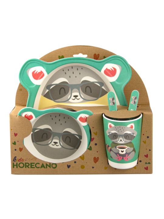 HORECANO KIDS-Детски сервиз за  хранене 5 части с чиния "МЕЧЕ" (008-6)