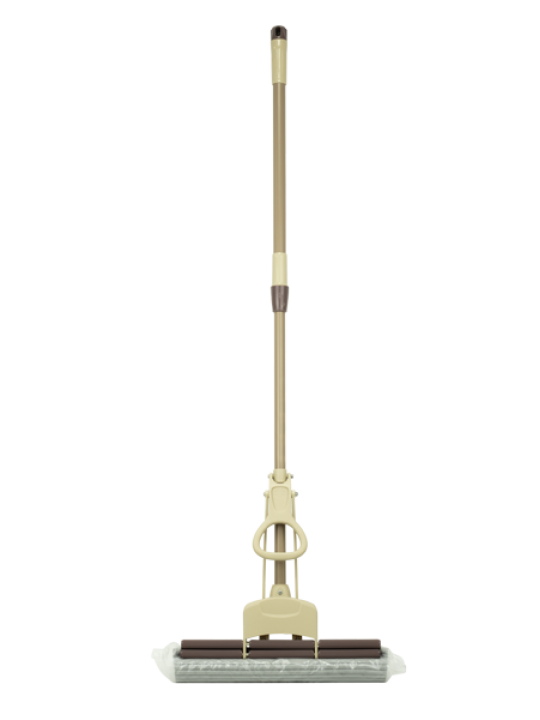 BABADO-CREAM-Двоен моп с гъба и телескопична дръжка 125x38cm (KD-23-P09-C)