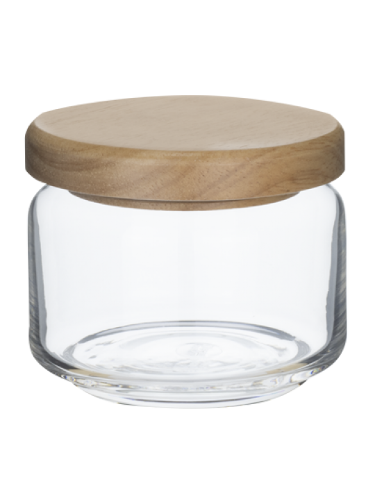 OCEAN-Стъклен буркан с дървен капак 325ml Ø9.2xh7.5cm (5B02511G0001)
