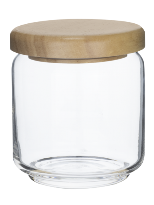 OCEAN-Стъклен буркан с дървен капак 500ml Ø9.2xh10.4cm (5B02517G0001)