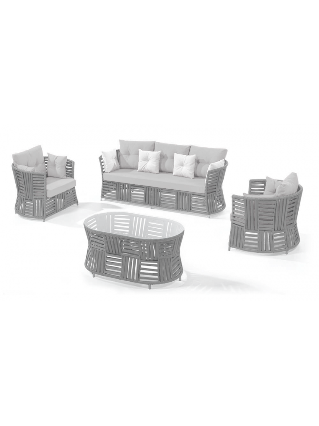 HORECANO-OUTDOOR-Градински сет LUCCA СВЕТЛО СИВ (NT024-N1007)