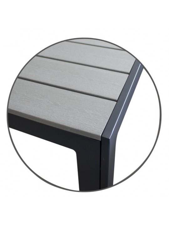 PLASTIC WOOD GREY-Маса квадратна 90x90x74см(HYT0158SGREY)СИВА