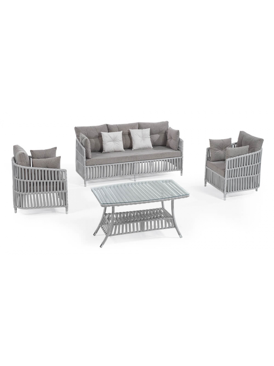 HORECANO-OUTDOOR-Градински сет MANILA СВЕТЛО СИВ (NT022-N1007)