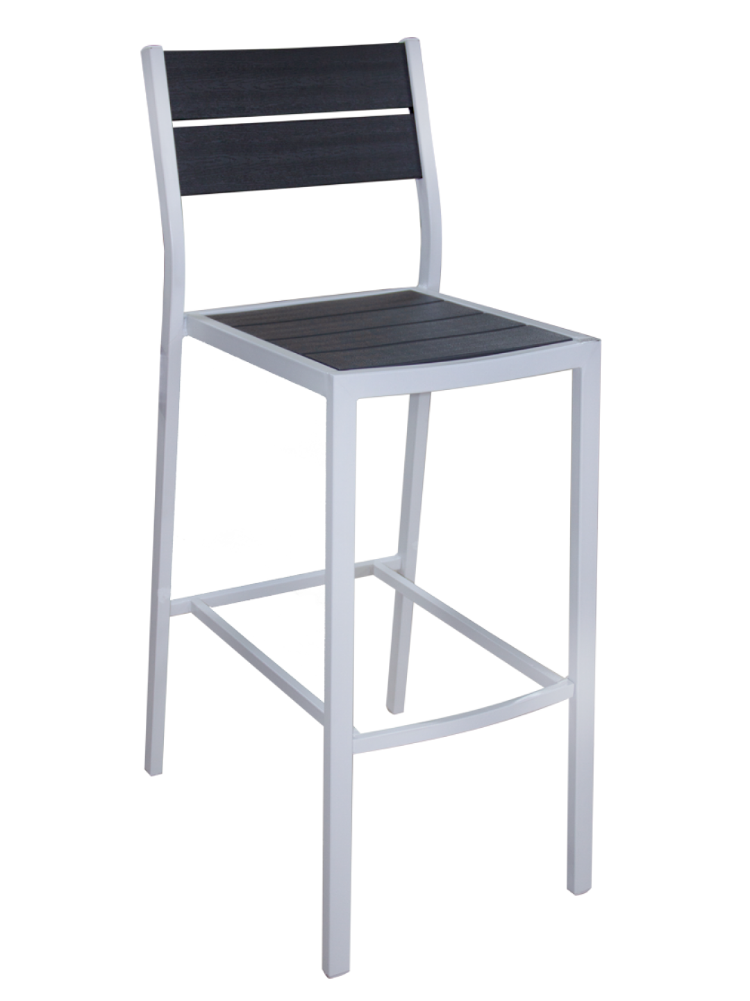 TB-Бар Стол 58x46xh107.5cm PLASTIC WOOD БЯЛО/СИВО (YC-055)