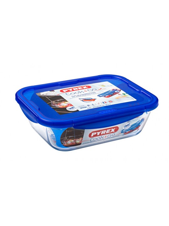 "PYREX-Стъклена кутия с  херметически капак -правоъгълна-25х19см-282PG00/7345 "