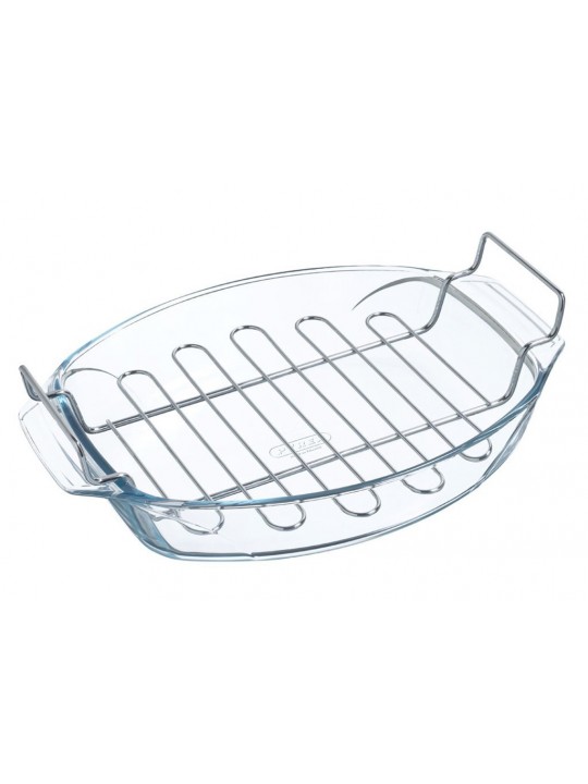 PYREX - IRRESISTIBLE - Тава овал с дръжки и грил - 39x27x9см - 4л - 412U000/7043 PYREX - IRRESISTIBLE - Тава овал с дръжки и грил - 39x27x9см - 4л - 412U000/7043