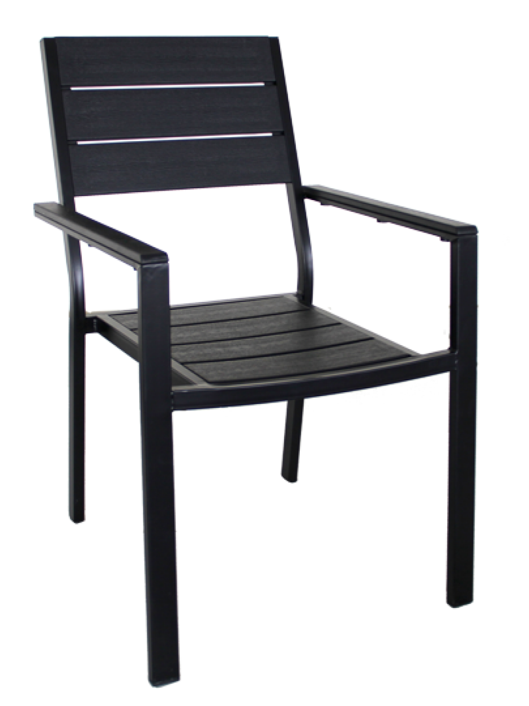TB-Стол с подлакътник PLASTIC WOOD-ЧЕРЕН 58x55.5xh88.5(YC-051)