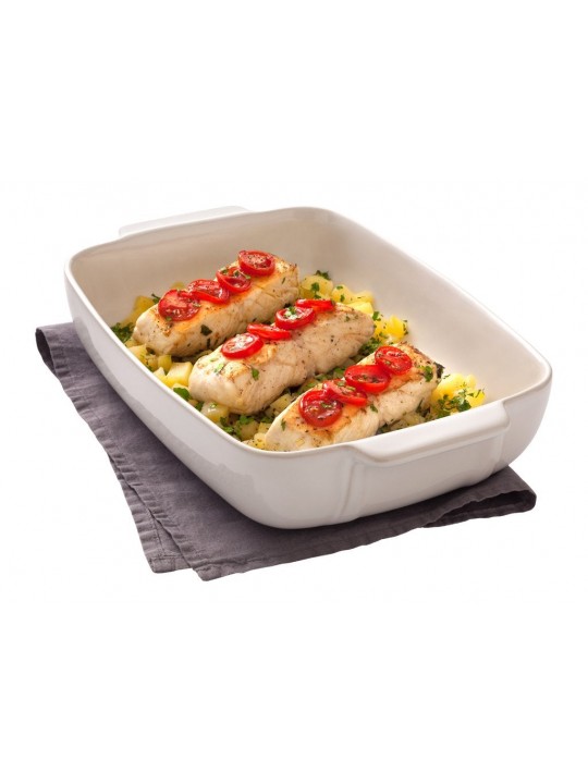 PYREX - Signature Ceramic - Правоъгълна тава с дръжки, 35х25, 4,7л, керамика, бяла-SG35RR1/7044