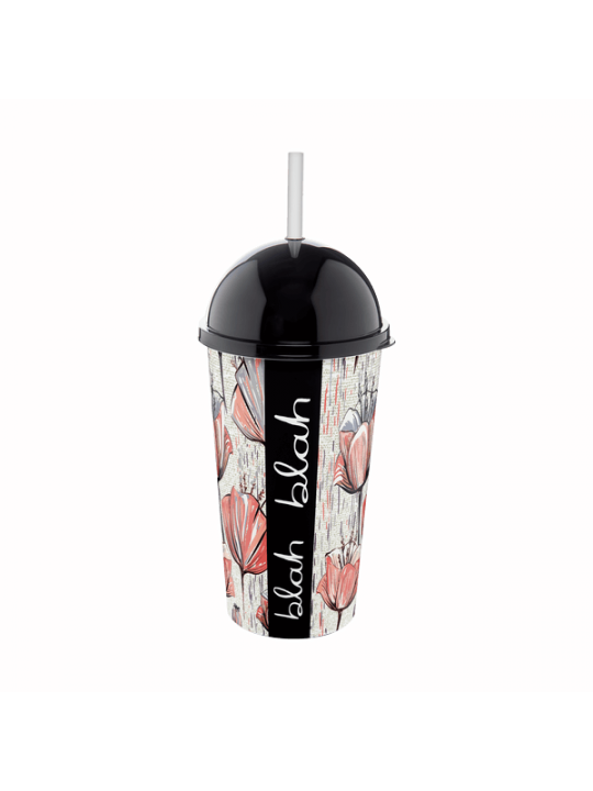TZ-AP-9222-Чаша с капак и сламка 650ml
