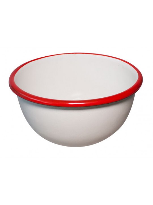 RETRO-Купа емайлирана 14cm КРЕМ/ЧЕРВЕНО (69/14 1+1)