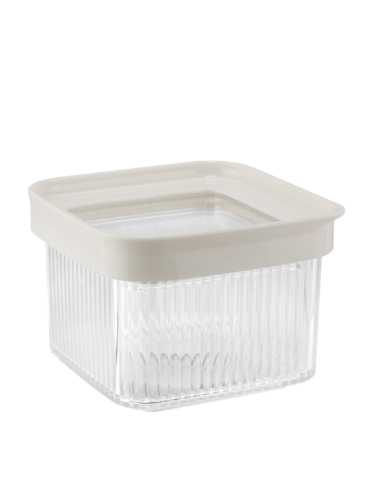 HORECANO HOME-Кутия за съхранение квадратна КРЕМ 550ml 11.3x11.3xh8.3cm (32106C)