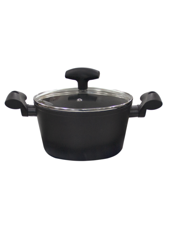 HORECANO HOME-Тенджера със стъклен капак Ø26xh12cm NONSTICK (GDDCP-26) (GM3026)
