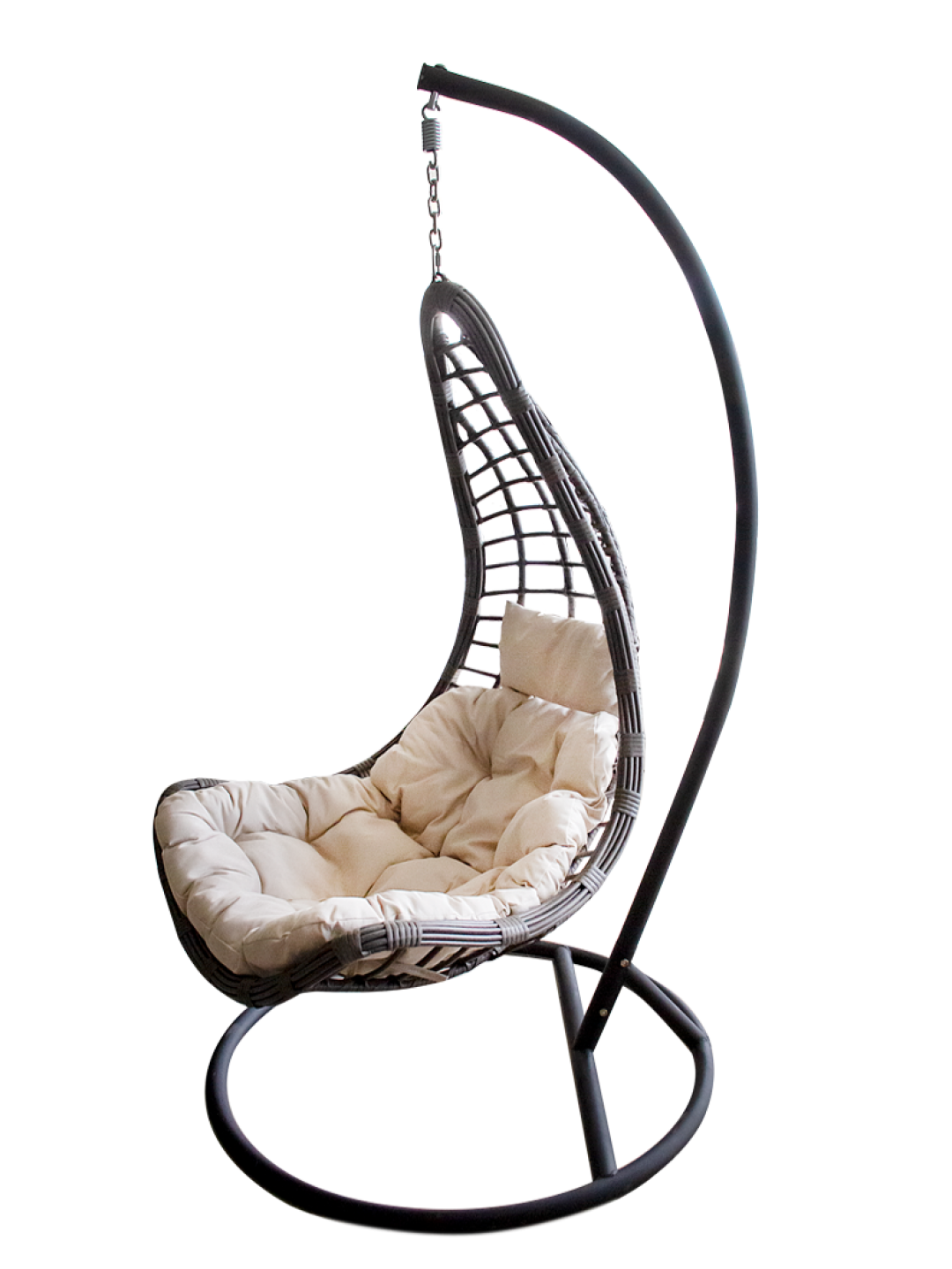 Ратанова люлка СИВА, бежова възгавница, черна стойка (2001.006)(3части)