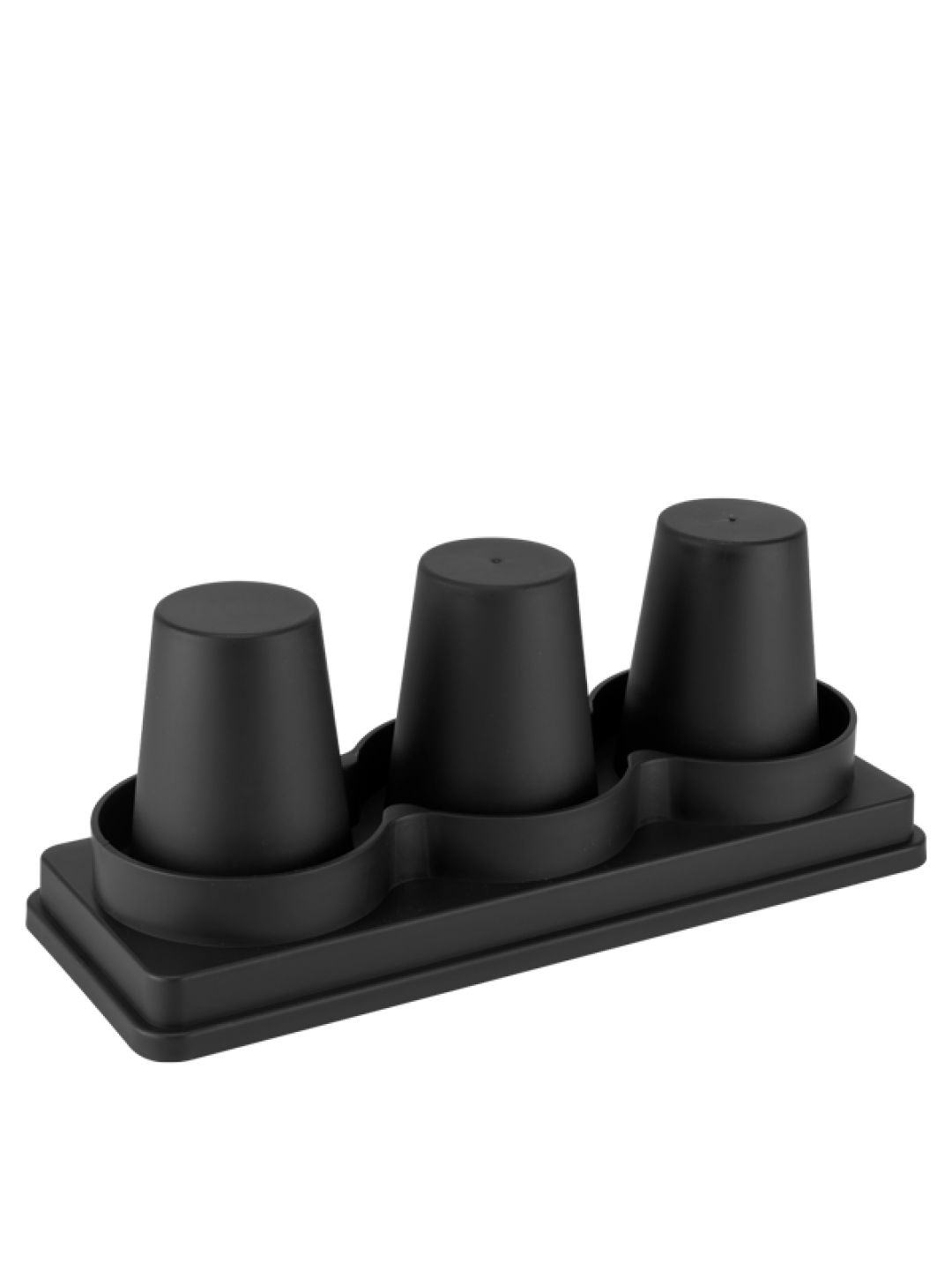 BARWARE-Стойка за чаши - 3 гнезда 32.5x12.5xh13cm ЧЕРНА (232172)
