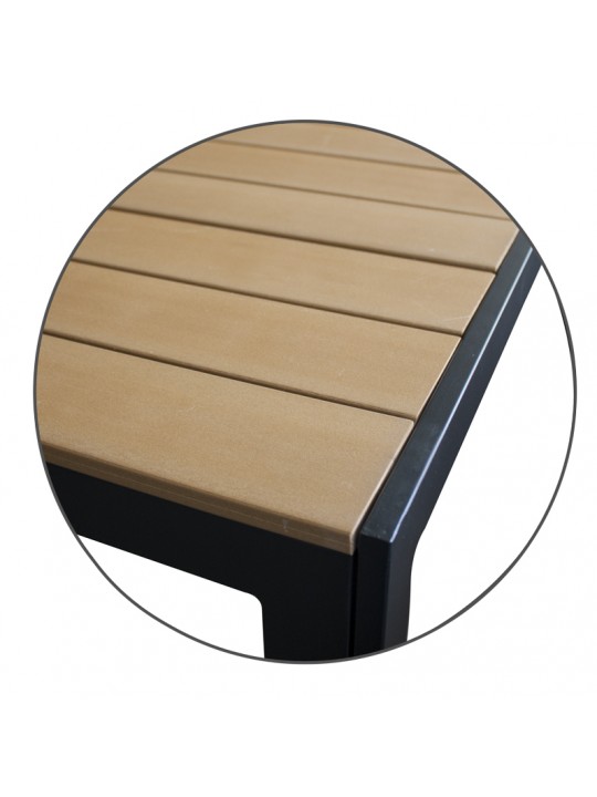 PLASTIC WOOD NATURAL-Маса квадратна 90x90x74см(HYT0158SNAT)НАТУРАЛ 