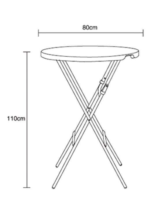 КЕТЪРИНГ МАСА Ø80xh110cm (ZS-R80B) ECO LINE