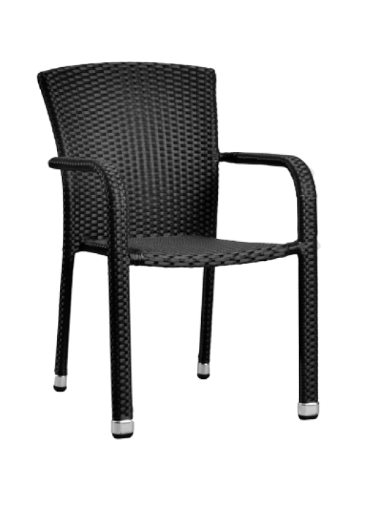 СТОЛ PVC РАТАН ЧЕРЕН и БЯЛ(A1290-B)