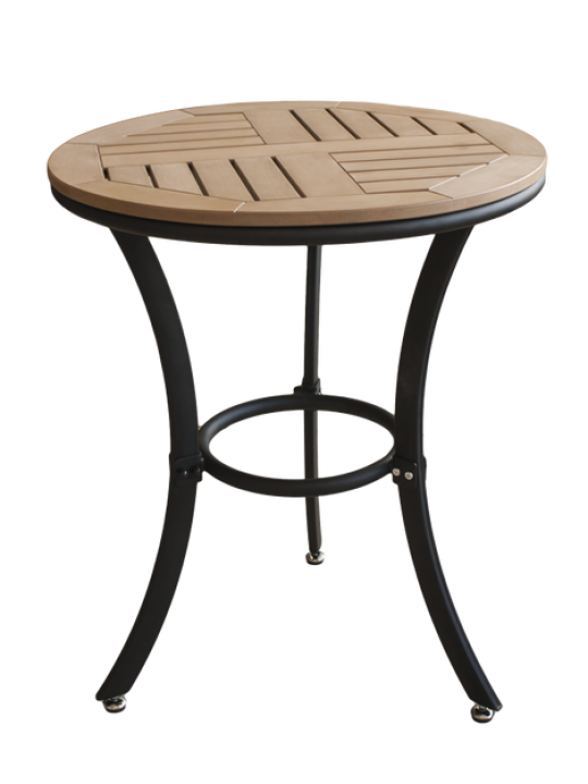 PLASTIC WOOD NATURAL - Маса кръгла Ø60xh72cm. (803)