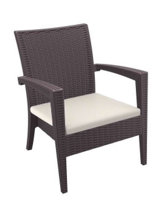 SI-Кресло ратан с подлакътник 72x76xh89cm MIAMI (850) два цвята