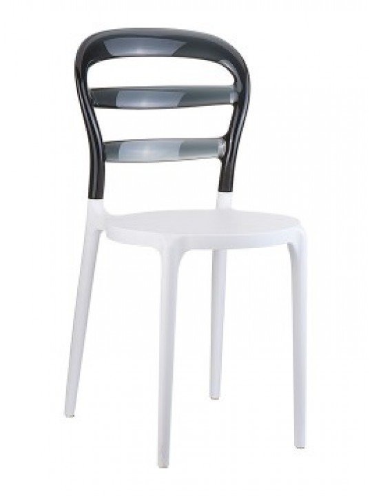 SI-Стол MISS BIBI (055)White/Black Transparent