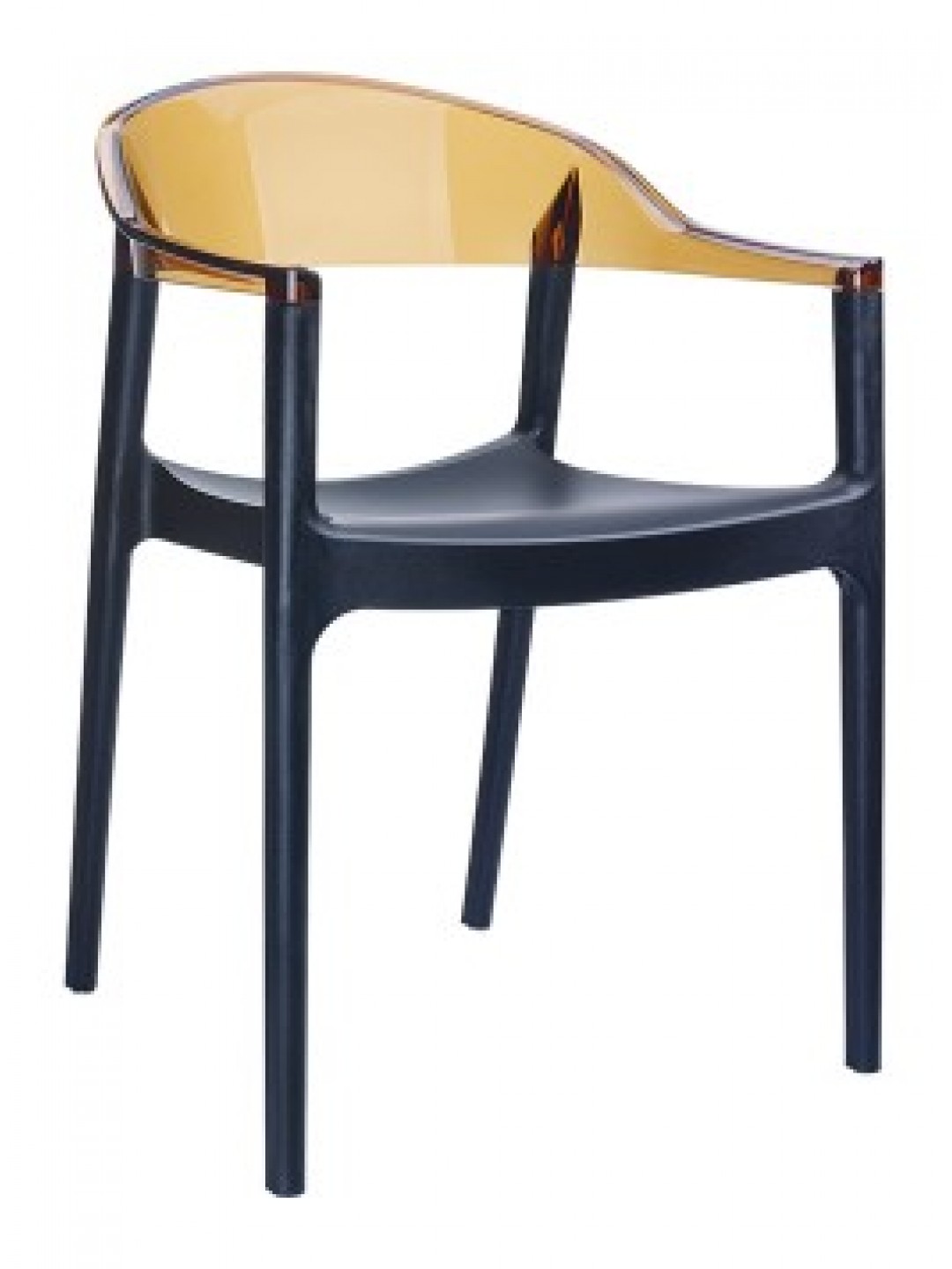SI-Стол CARMEN(059)-Black/Amber Transparent