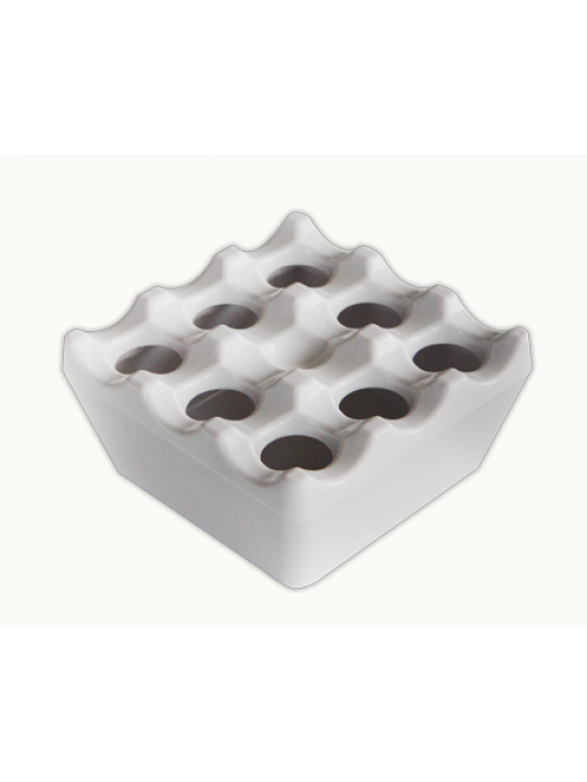 AN-Пепелник ветроустойчив квадратен 9x9xh4.5cm БЯЛ (К-2012) 