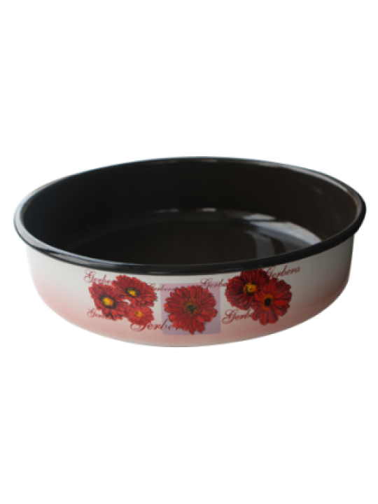 РЯ-Тава кръг Ø36xh8cm декор GERBERA - 442HF/36 (27-905/1856)