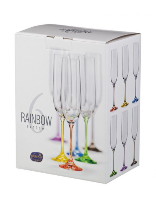 CRYSTALEX-RAINBOW(40729)-Чаша за шампанско 190мл-1бр CRYSTALEX-RAINBOW(40729)-Чаша за шампанско 190мл-1бр