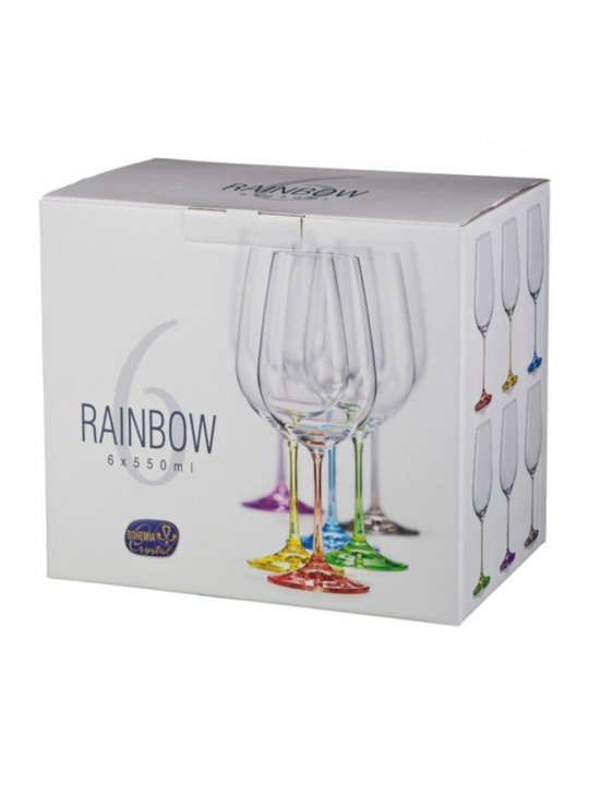 CRYSTALEX-RAINBOW(40729)-Чаша за червено вино 350мл-1бр
