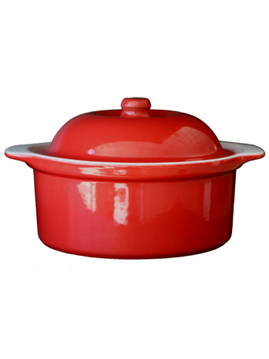 CERUTIL-Касерола с капак 3lt(26*11sm)ЧЕРВЕНО/БЯЛО(R0292/TR292)