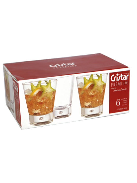 CRISTAR-Чаши уиски LONDON PLUS-358сс(0480AI)-6бр