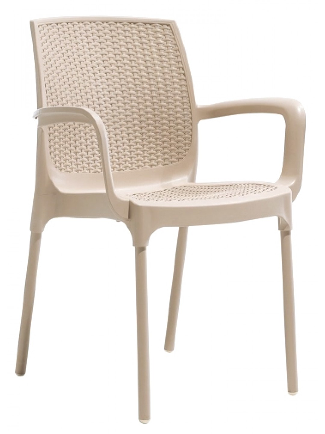 NOVUSSI-Стол SUNSET RATTAN (R008)КАПУЧИНО D:57cm/ H:84cm/ W:57cm/SH:45 