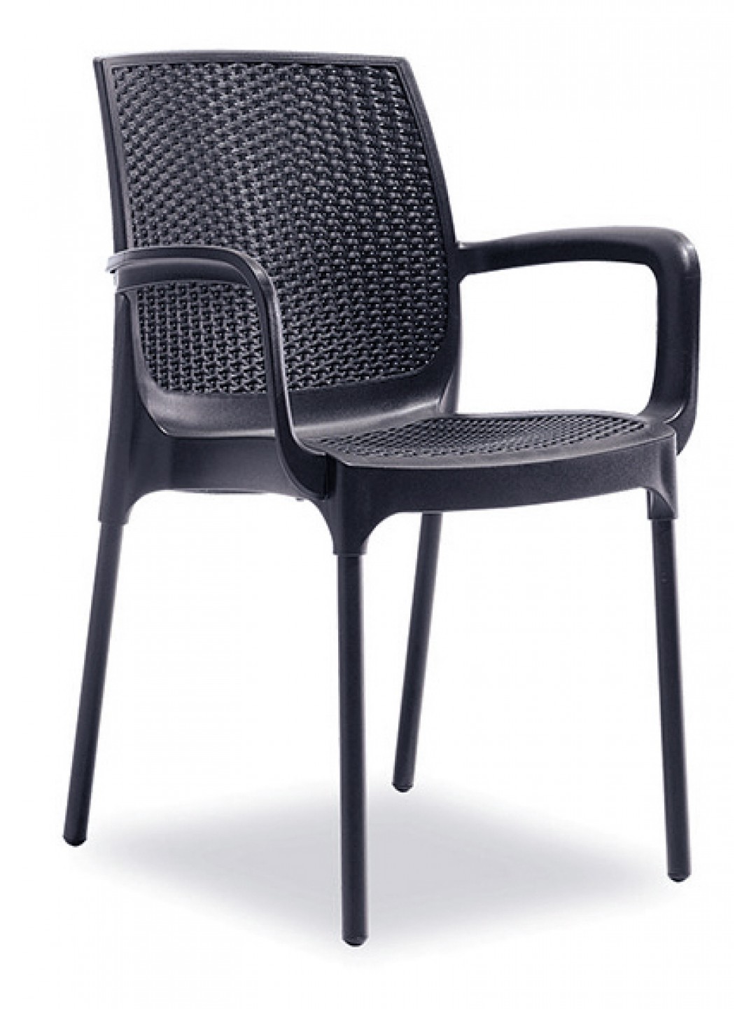 NOVUSSI-Стол SUNSET RATTAN(R008)ANTRACITE D:57cm/ H:84cm/ W:57cm/SH:45 