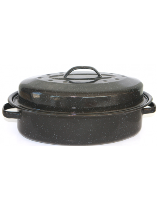 РЯ-Тава овал с дръжки и капак 38xh8cm (0241+0241C/38)